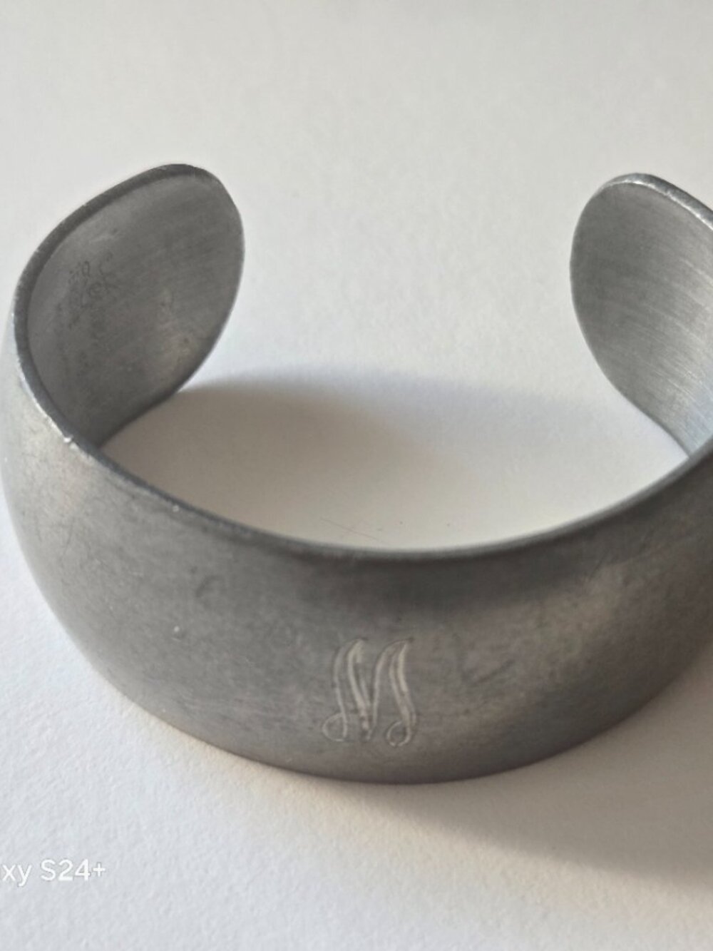 Pewter Monogram Cuff by Leonard